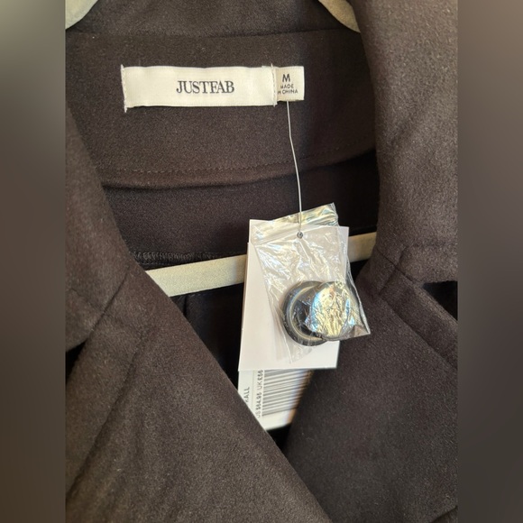 NWT Just Fab Classic Pea Coat in Black Size Medium - Picture 5 of 13